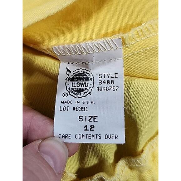 Vtg Classic Directions Pleated Yellow Pants 12 Retro Granny Cottage Core Twee - Picture 8 of 10